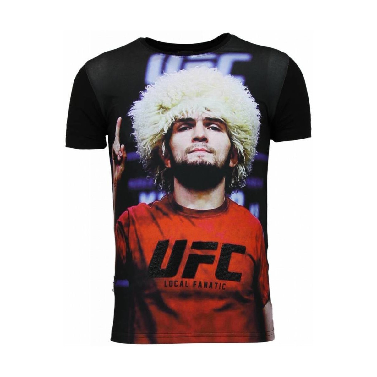 textil Herr T-shirts Local Fanatic UFC Campion Khabib Nurmagoov Z Svart