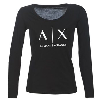 textil Dam Långärmade T-shirts Armani Exchange 8NYTDG-YJ16Z-1200 Svart