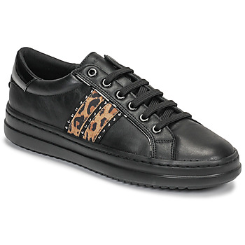 Skor Dam Sneakers Geox D PONTOISE Svart / Leopard