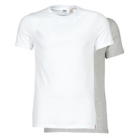 textil Herr T-shirts Levi's SLIM 2PK CREWNECK 1 Vit / Grå