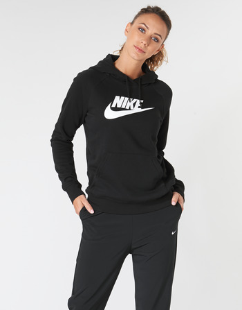 textil Dam Sweatshirts Nike W NSW ESSNTL HOODIE PO  HBR Svart