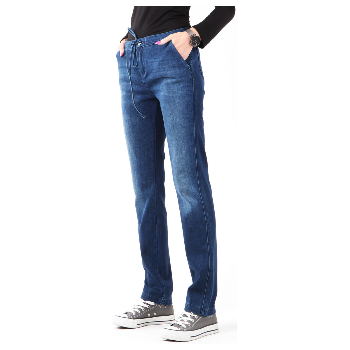 textil Dam Skinny Jeans Wrangler Slouchy Cosy Blue W27CGM82G Blå