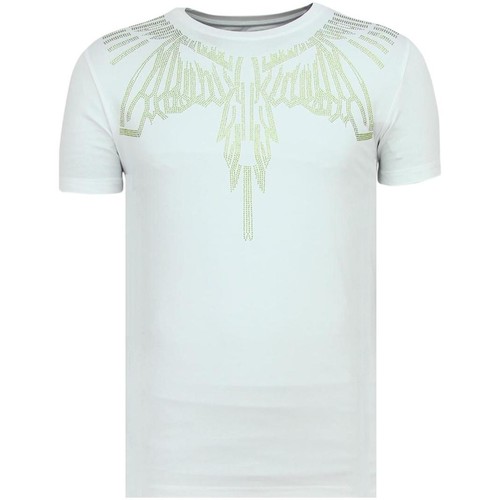 textil Herr T-shirts Local Fanatic Eagle Glitter Rhinestones A Kläder Vit