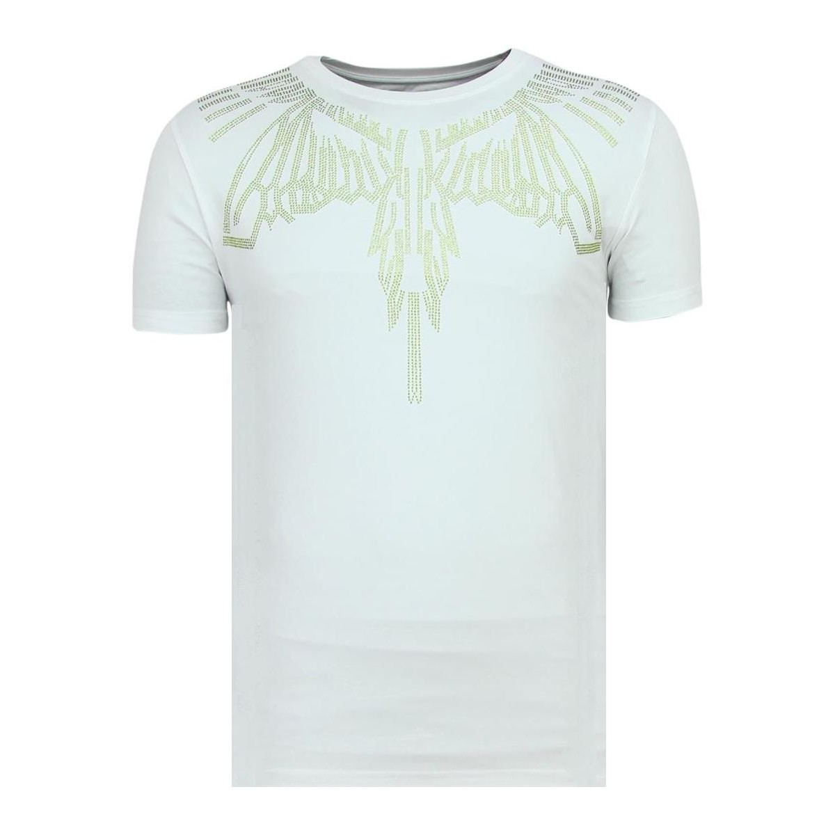 textil Herr T-shirts Local Fanatic Eagle Glitter Rhinestones A Kläder Vit