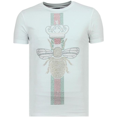 textil Herr T-shirts Local Fanatic King Fly Glitter För W Vit
