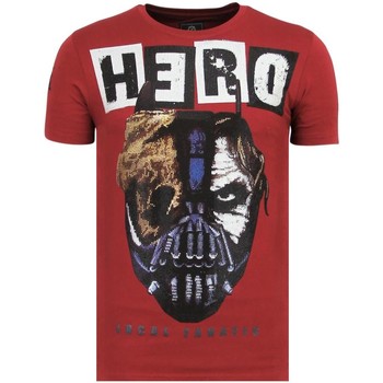 textil Herr T-shirts Local Fanatic Hero Mask Rhinestones Sommar B Röd