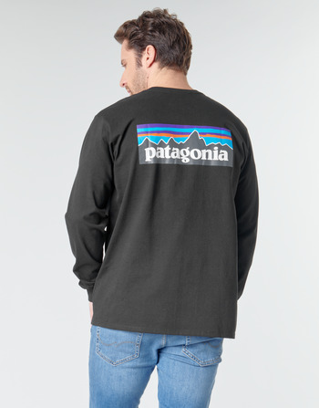 textil Herr Långärmade T-shirts Patagonia M's L/S P-6 Logo Responsibili-Tee Svart