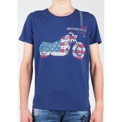 textil Herr T-shirts & Pikétröjor Wrangler S/S Biker Flag Tee W7A53FK 1F Blå