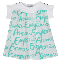 textil Flickor T-shirts Emporio Armani Anas Vit / Blå
