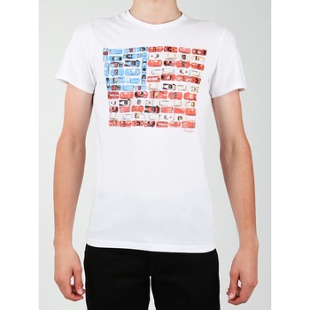 textil Herr T-shirts Wrangler S/S Modern Flag Tee W7A45FK12 Vit