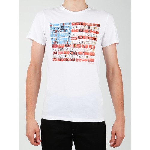 textil Herr T-shirts & Pikétröjor Wrangler S/S Modern Flag Tee W7A45FK12 Vit