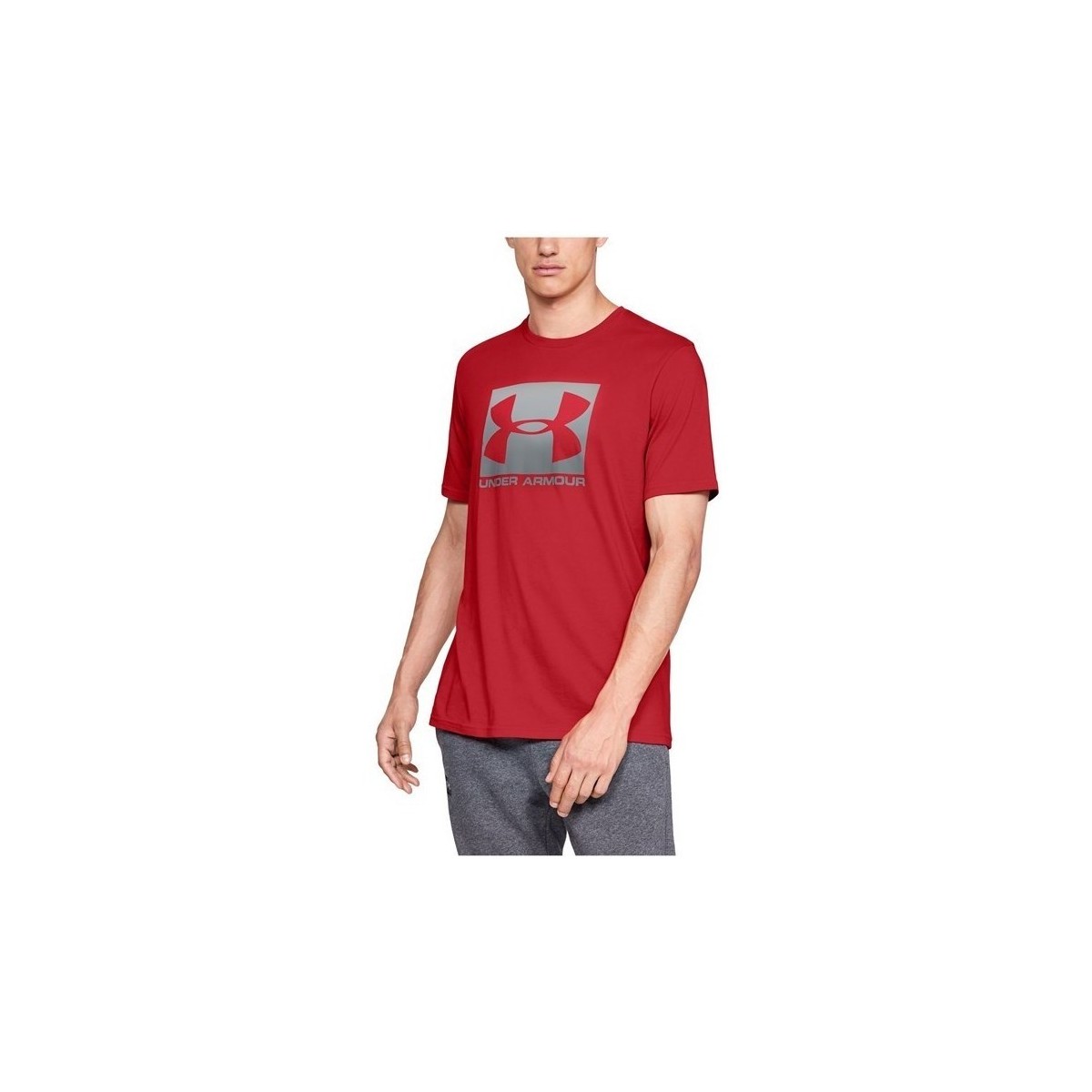 textil Herr T-shirts Under Armour Boxed Sportstyle Röd