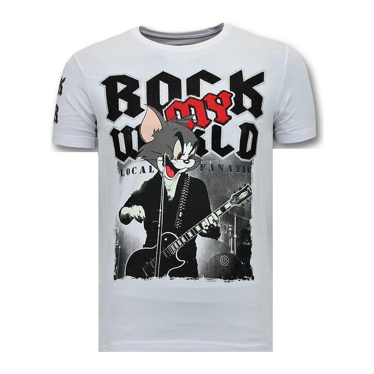 textil Herr T-shirts Local Fanatic Rock My World Cat W Vit
