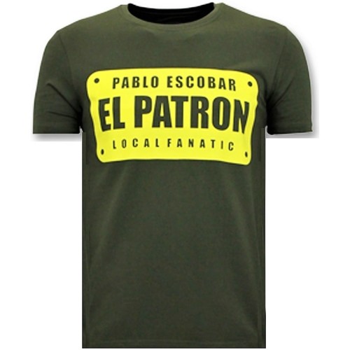 textil Herr T-shirts Local Fanatic Mens Print Pablo Escobar El Patron Grön