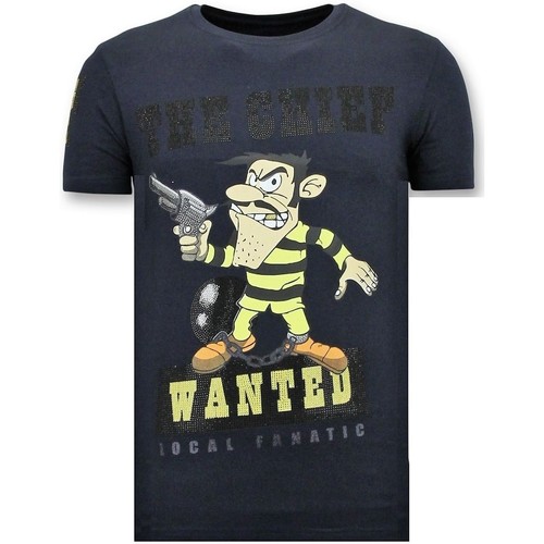 textil Herr T-shirts Local Fanatic Seal Chief Wanted B Blå