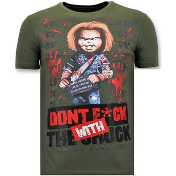 textil Herr T-shirts Local Fanatic Bloody Chucky Angry Print Grön