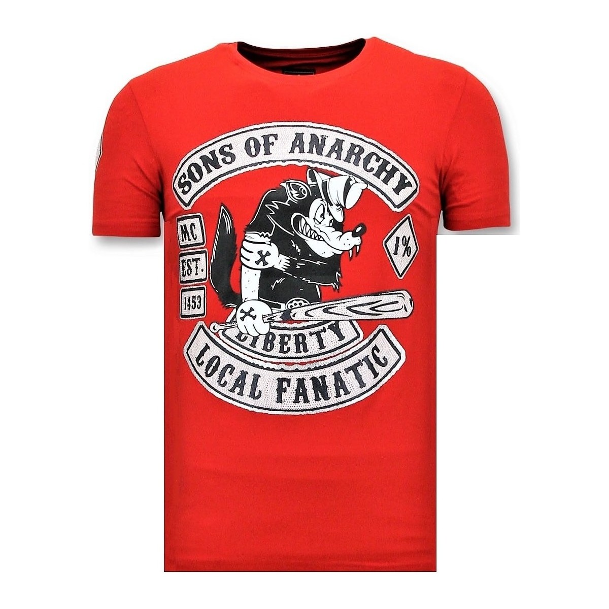 textil Herr T-shirts Local Fanatic T Skjorta Tryck Sons Of Anarchy Röd