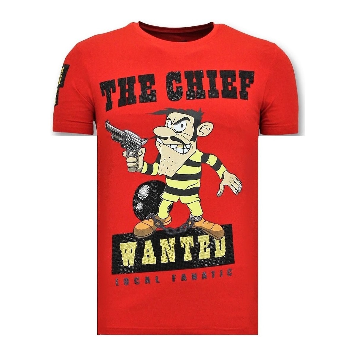 textil Herr T-shirts Local Fanatic Chief Wanted R Röd