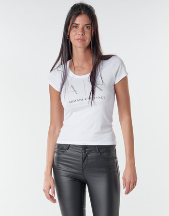 textil Dam T-shirts Armani Exchange 8NYT83 Vit