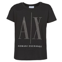 textil Dam T-shirts Armani Exchange 8NYTDX Svart
