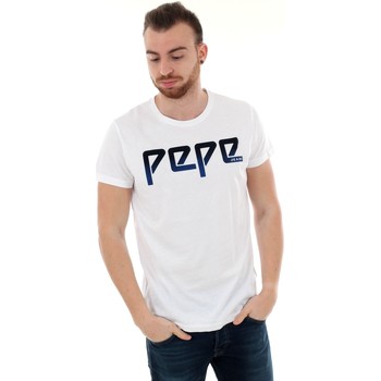 textil Herr T-shirts Pepe jeans PM506097 MACK - 800 WHITE Vit