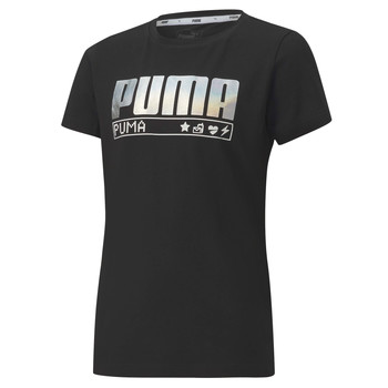 textil Flickor T-shirts Puma ALPHA TEE 165 Svart