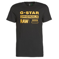 textil Herr T-shirts G-Star Raw COMPACT JERSEY O Svart
