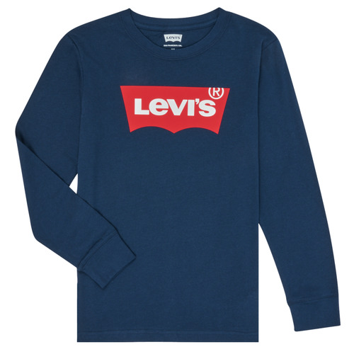 textil Pojkar Långärmade T-shirts Levi's BATWING TEE LS Blå