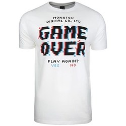 textil Herr T-shirts Monotox Game Over Vit