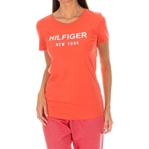 textil Dam T-shirts Tommy Hilfiger 1487906329-314 Röd