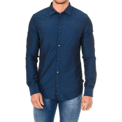textil Herr Långärmade skjortor Emporio Armani 3Y6C54-6N2WZ-2514 Blå