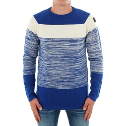 textil Herr Sweatshirts G-Star Raw CORE STRAIGHT STRIPE HUDSON BLUE IVORY Blå