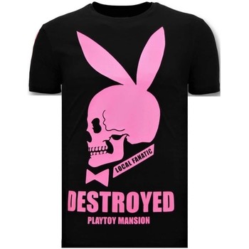 textil Herr T-shirts Local Fanatic Förstörd Playtoy Svart