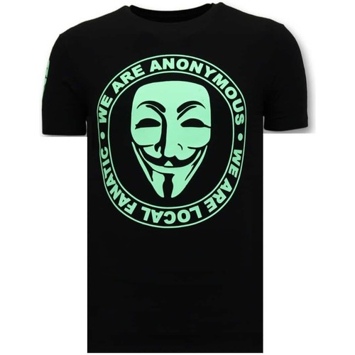 textil Herr T-shirts Local Fanatic We Are Anonymous Svart