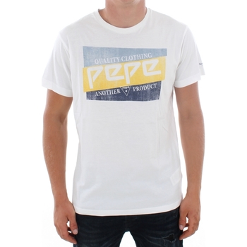 textil Herr T-shirts Pepe jeans DOMINIK PM506545 802 OPTIC WHITE Vit