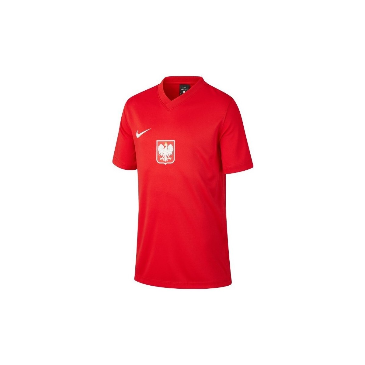 textil Pojkar T-shirts Nike JR Polska Breathe Football Röd