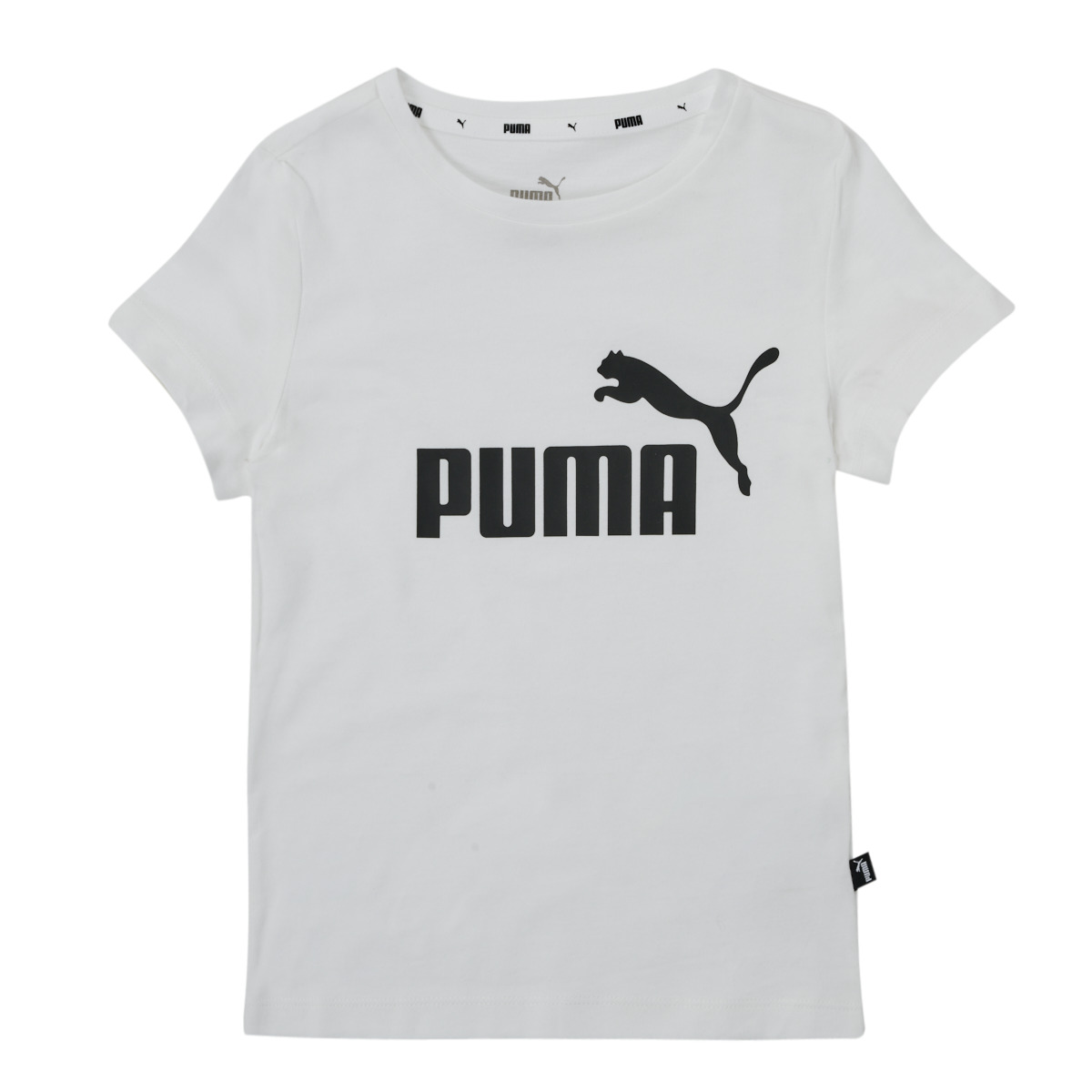 textil Flickor T-shirts Puma ESS TEE Vit