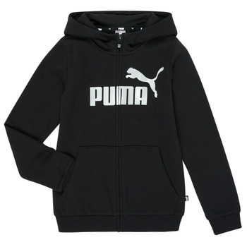 textil Flickor Sweatshirts Puma ESS FZ HOODY Svart