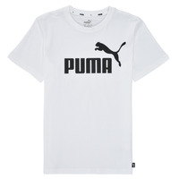 textil Pojkar T-shirts Puma ESSENTIAL LOGO TEE Vit