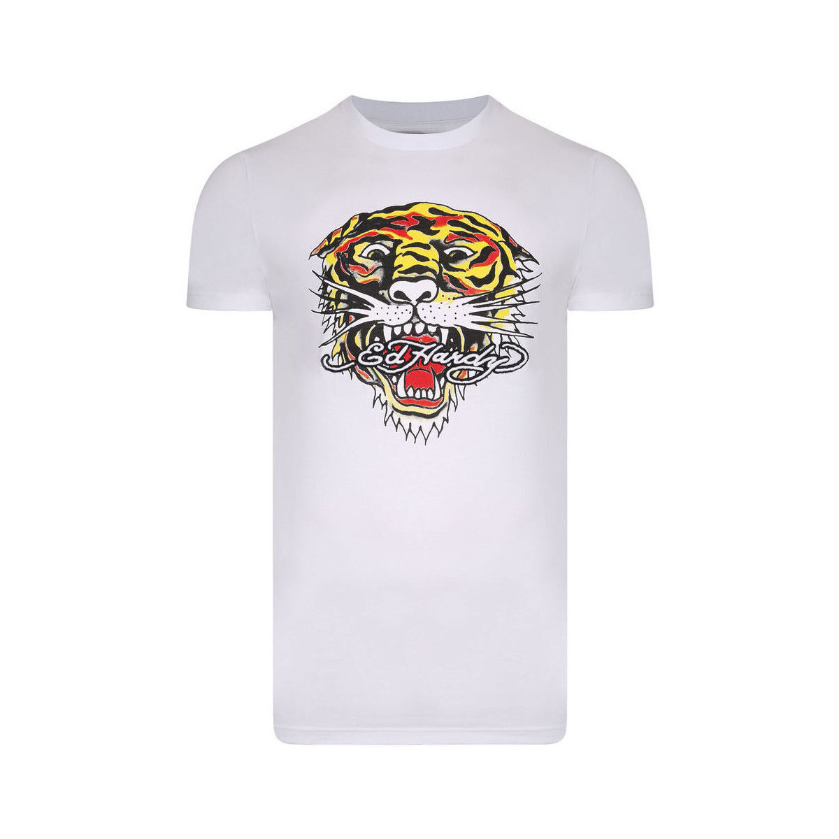 textil Herr T-shirts Ed Hardy Mt-tiger t-shirt Vit