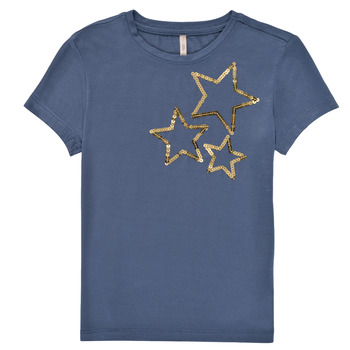 textil Flickor T-shirts Only KONMOULINS STAR Blå