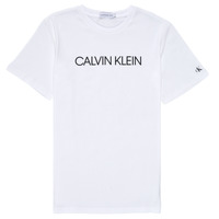 textil Pojkar T-shirts Calvin Klein Jeans INSTITUTIONAL T-SHIRT Vit