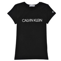 textil Flickor T-shirts Calvin Klein Jeans INSTITUTIONAL T-SHIRT Svart