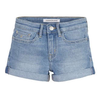 textil Flickor Shorts / Bermudas Calvin Klein Jeans SLIM SHORT ESS Blå