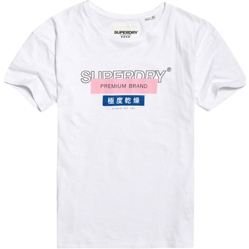 textil Dam T-shirts & Pikétröjor Superdry G10305YU Vit