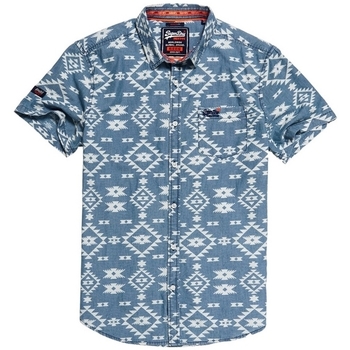 textil Herr Långärmade skjortor Superdry M40101KT Blå