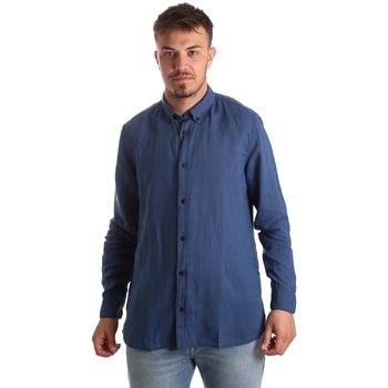 textil Herr Långärmade skjortor Antony Morato MMSL00530 FA400051 Blå