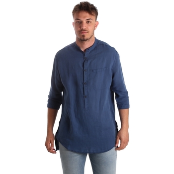 textil Herr Långärmade skjortor Antony Morato MMSL00531 FA400051 Blå