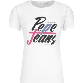 textil Dam T-shirts & Pikétröjor Pepe jeans PL503967 Vit