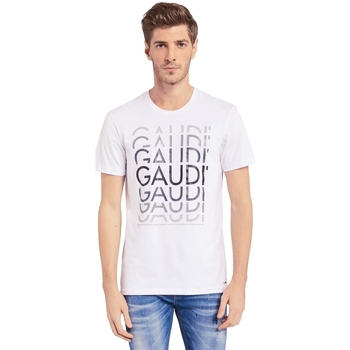 textil Herr T-shirts Gaudi 011BU64068 Vit